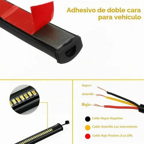 Vista 3 de zipelo 2 luces LED de señal de giro para motocicleta, intermitentes flexibles de doble color blanco y ámbar para horquilla con función switchback