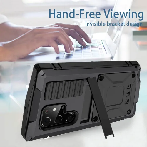 Vista 2 de Simicoo Compatible con Samsung S20 Ultra Metal Bumper Funda de silicona Militar a prueba de golpes resistente resistente Funda protectora de Negro