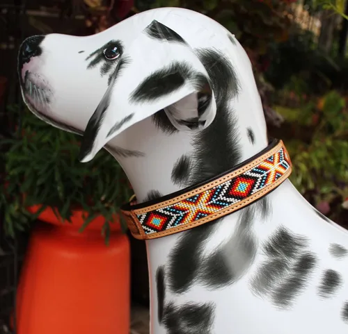 Vista 3 de CHALLENGER Pequeño cachorro de perro con cuentas de cuero acolchado de 13 '' a 17