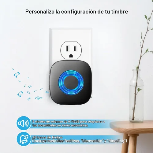 Vista 7 de Timbre inalámbrico compatible con timbre de video Blink (1ª y 2ª generación), kit extensor de timbre de video con elegante transmisor redondo