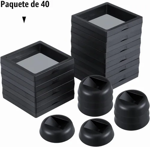 Vista 5 de Leelosp 40 piezas 3D de marco flotante expositor de monedas, caja de almacenamiento de joyas de polietileno transparente a granel con base