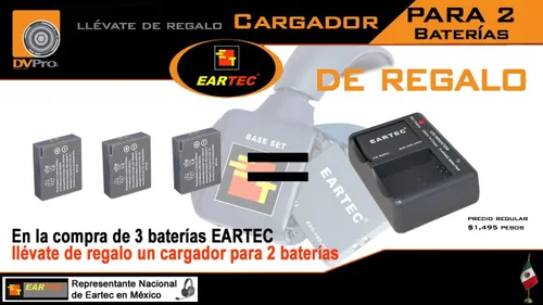 Vista 2 de Eartec Batería recargable de iones de litio de 3.7V para auriculares Ultralite y estaciones HUB (LX600LI)