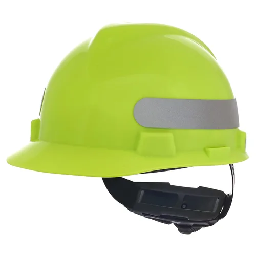 Vista 12 de MSA 495851 V-Gard - Casco de seguridad, con suspensión de trinquete Fas-Trac III, carcasa de polietileno, protección anti-impacto superior, correas