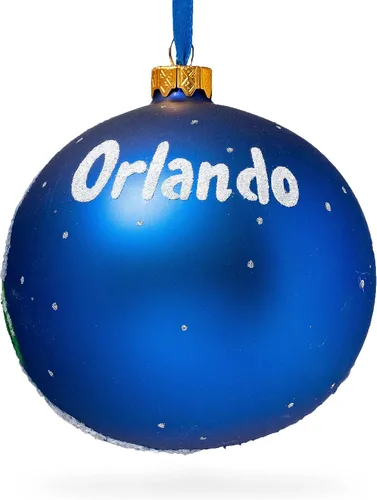 Vista 2 de Epcot Park in Orlando, Florida, bola de cristal, adorno navideño de 4 pulgadas