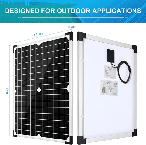 Vista 3 de Kit de Panel Solar 20W 12V Monocristalino, Mantenedor de Batería + Controlador de Carga Solar 10A + Cable de Extensión con Clips de Batería Terminal