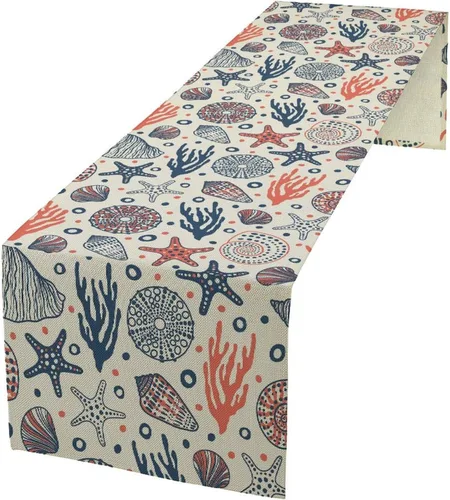 Vista 23 de Camino de mesa de lino de algodón, cuchillo de cocina occidental, tenedor, colección de mesa rectangular, desierto salvaje oeste americano