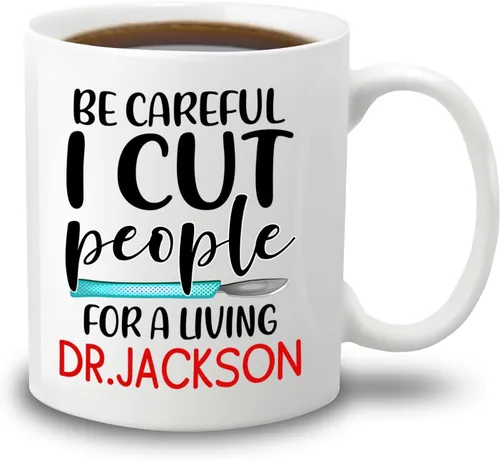 Vista 18 de Taza de café con nombre personalizada para hombres, mujeres, cirujano médico, taza de café blanca personalizada para cirujano ortopédico, taza
