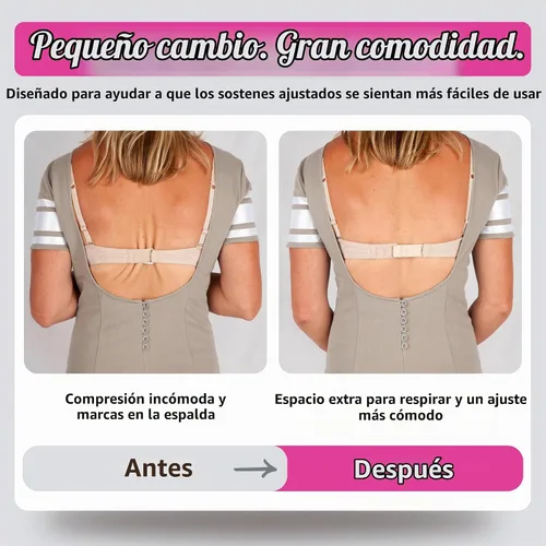 Vista 2 de Brah! Extender: 2 & 3 Hook Bra Extenders Strap, White/Beige/Black for Women
