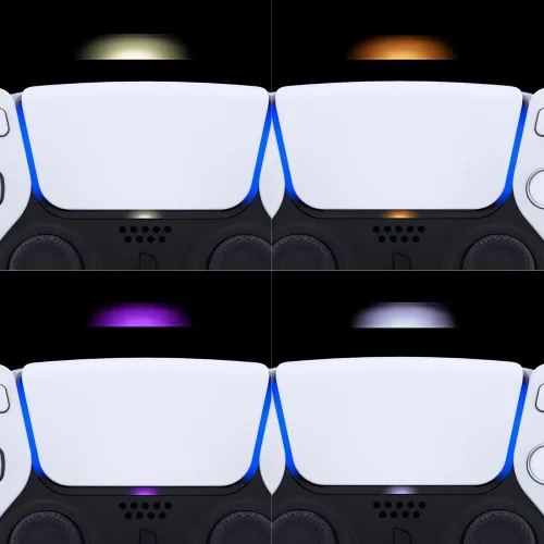 Vista 6 de eXtremeRate Calcomanías de barra de luz LED para panel táctil personalizadas para controlador PS5, calcomanías de barra de luz táctil
