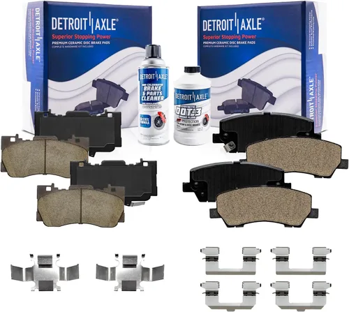 Vista 53 de Detroit Axle - Kit de freno delantero para Dodge Ram 1500 Durango Dakota Chrysler Aspen Dakota Driver Side Disco Freno Pinza de freno de cerámica