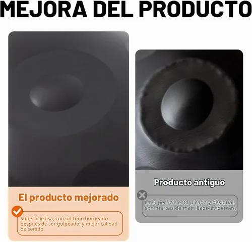 Vista 2 de Tambor de mano de 22 pulgadas para adultos 9 notas - tambor de mano Negro