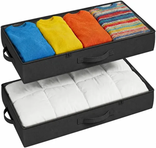 Vista 10 de TidyCorner 2-Pack Under Bed Storage Containers, 4.5 Inches Tall Low Profile Underbed Clothes Storage Organizer Bin with Sturdy Sidewalls/Bottom