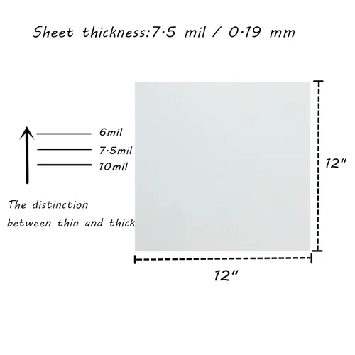 Vista 3 de BANLTRE 12 hojas de lámina de Mylar de 7.5 mil, 12 x 12 pulgadas, lámina de PET translúcida lechosa en blanco para hacer plantillas para máquinas