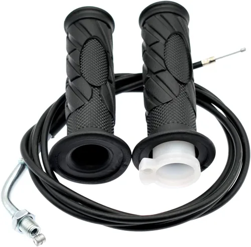 Vista 2 de Empuñaduras de mango de acelerador giratorio de 7/8 de pulgada 22mm, cable de acelerador de 75 pulgadas de largo, juego de interruptores de apagado