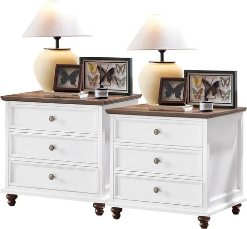 Vista 17 de Joaxswe Cómoda rústica de 4 cajones para dormitorio, cómoda rústica de 37 pulgadas de alto con 4 pies de madera maciza, organizador de armario