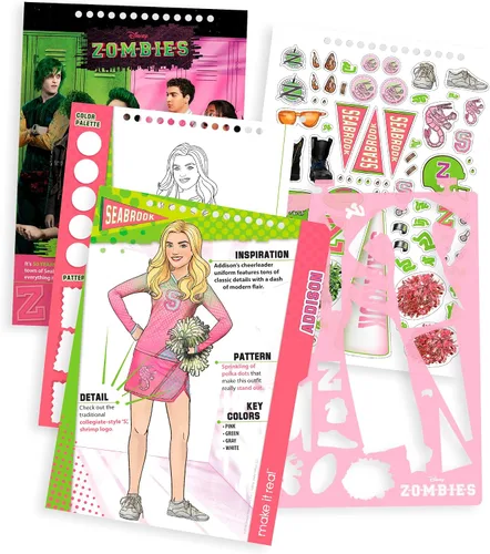 Vista 3 de Make It Real Disney Zombies - Cuaderno de bocetos para niñas