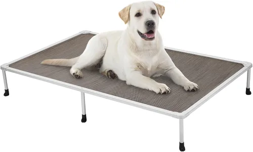 Vista 9 de [Usado] Veehoo Cama elevada para perros a prueba de masticaciones, cuna elevada para mascotas, malla transpirable, lavable y antideslizante para Azul