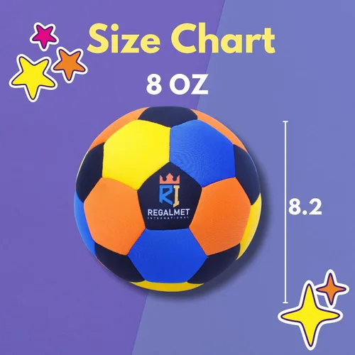 Vista 2 de Regalmet - Balón de fútbol de interior para niños de 4 a 12 años, tamaño 4 Espuma suave segura para la pared, silenciosa, entrenamiento y juego