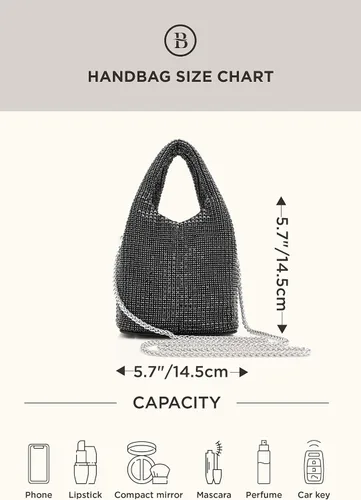 Vista 7 de BABEYOND Bolsos de mano para mujer Bolsas de noche brillantes con purpurina y diamantes de imitación portátil para fiesta, baile de graduación, boda