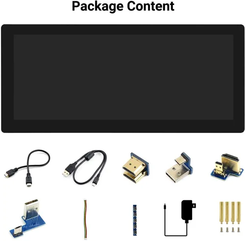 Vista 2 de Waveshare Pantalla táctil capacitiva de 12.3 pulgadas compatible con Raspberry Pi 5/4B/3B+/3B/2B/B+/A+/A+/Zero/Zero W/WH/Zero 2W Series Boards 600