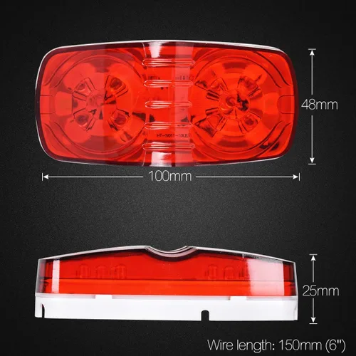 Vista 2 de 14 luces de marcador de remolque RV, 4x2 ojo de tigre/doble burbuja 12V luz de marcador para camiones de montaña RV Camper, IP67 impermeable