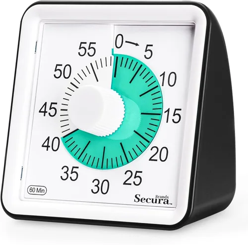 Vista 13 de Secura - Temporizador visual de cuenta regresiva de 60 minutos para niños y adultos, herramienta de gestión del tiempo en el aula (negro)