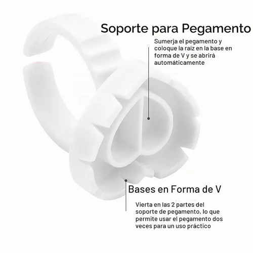 Vista 6 de Blossom - 300 vasos de pegamento con forma de corazón para suministros de extensión de pestañas, soporte para pegamento de pestañas en abanico