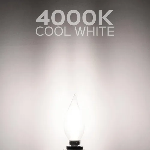 Vista 4 de Luxrite LR21240 - Bombilla LED de filamento para candelabro de 4 W, equivalente a 40 W, blanco frío 4100 K, 350 lúmenes, extensión de haz de 270°