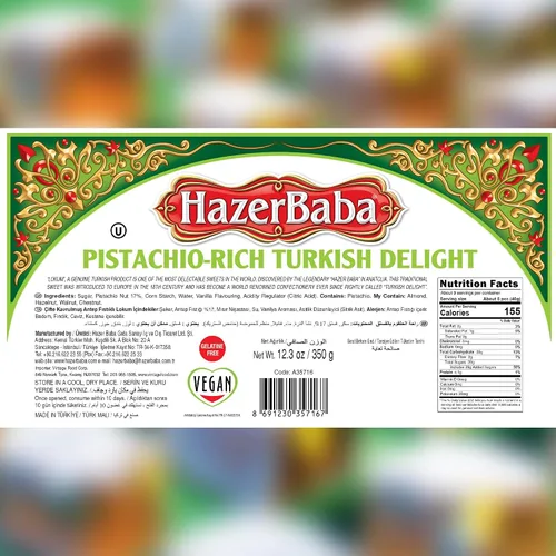 Vista 2 de HazerBaba Caramelo de pistacho turco de doble tostado, 12.3 onzas (paquete de 1)