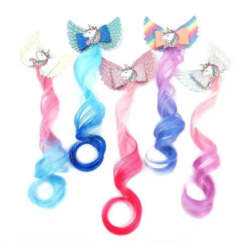 Vista 8 de 5- Pinzas de pelo de colores para niñas extensiones de cabello para niños