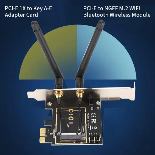 Vista 2 de PCI E al adaptador del módulo Bluetooth de NGFF M.2, llave A E adaptador, tarjeta de expansión de red para PC
