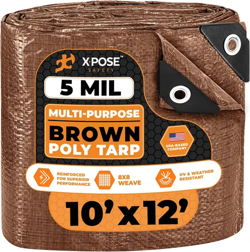 Vista 116 de Xpose Safety - Lona de polietileno ligera azul – Funda protectora multiusos, paño de goteo – duradero, impermeable, resistente a la intemperie