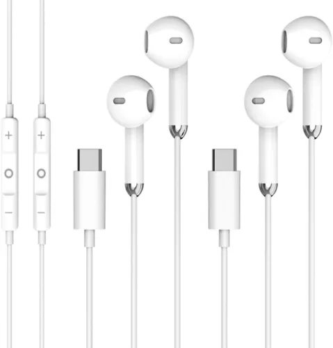 Vista 6 de Auriculares con cable, paquete de 2 audífonos de 3.5mm con micrófono, llamada clara, control de volumen estéreo HiFi, para iPhone, iPad, Samsung