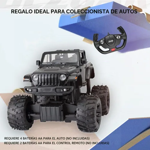 Vista 7 de Coche RC todoterreno con licencia 1/14 para Jeep, puertas abiertas, luces