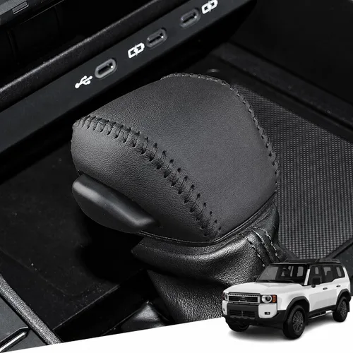 Vista 13 de Great-luck Funda Protectora de Perilla de Palanca de Cambios Automática de Cuero Genuino con Moldura, Accesorios Interiores Personalizados