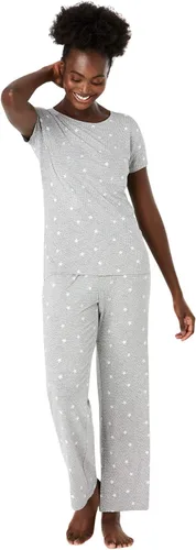 Vista 4 de Marks & Spencer womens Super Soft Star Print Short Sleeve Long Pant Pajama Set