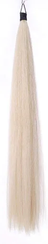 Vista 14 de Extensiones de cola de caballo con bucle trenzado de crin, parte inferior de corte romo, 34-36 pulgadas de largo y peso de 1/2 libra (gris oscuro)