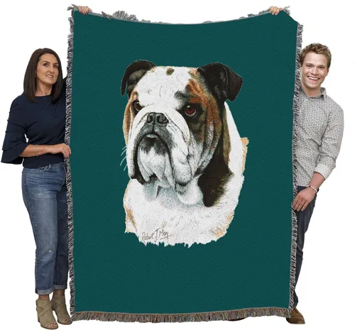 Vista 12 de Pure Country Weavers Manta tejida Bulldog Blue BG por Robert May - Manta de tapiz de algodón, fabricada en los Estados Unidos, 72 x 54 pulgadas