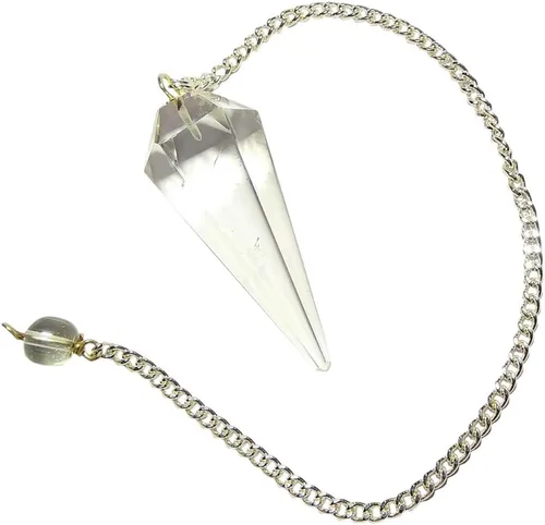 Vista 70 de WholesaleGemShop Péndulo facetado de cristal de piedras preciosas naturales