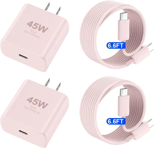 Vista 9 de Cargador para teléfono 17 16 Pro Max de carga rápida, 45 W USB C Phone 17 16 Bloque de carga súper rápido con cable de carga tipo C de 6.6 pies