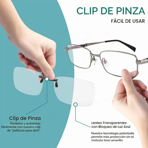 Vista 4 de Prospek Clip de bloqueo de luz azul para mujeres y hombres
