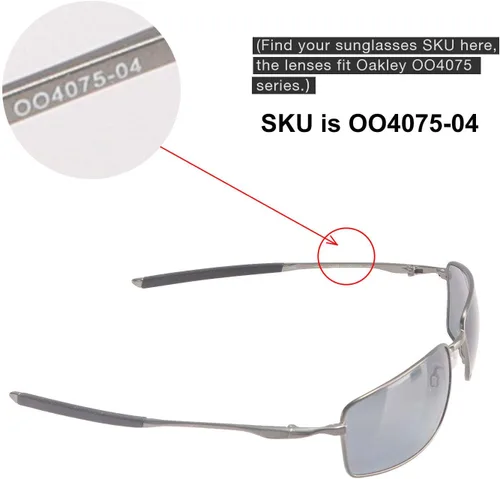 Vista 6 de Walleva Lentes de repuesto para gafas de sol Oakley Square Wire II (serie OO4075), múltiples opciones disponibles