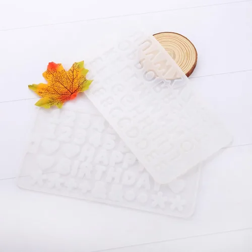 Vista 3 de 1 unidades/paquete de moldes de silicona con números del alfabeto, colgante de cristal, resina epoxi para manualidades de pasteles de chocolate