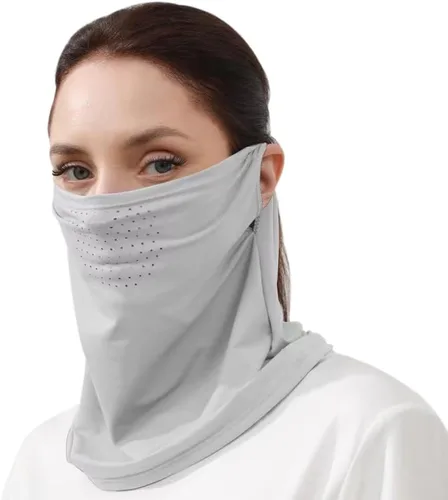 Vista 16 de Protector facial unisex UV multiusos protector para el cuello, polaina elástica para la cara con bucles para las orejas