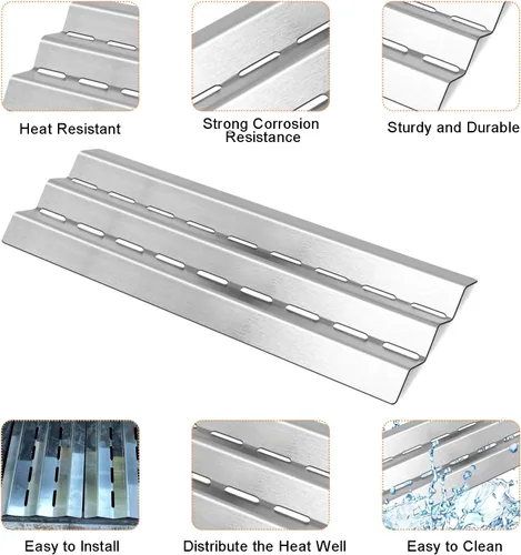 Vista 6 de Placa de calor de repuesto para carpa Huntington, Broil-Mate, Sterling, Master Forge, Perfect Flame, GrillPro, modelos de parrilla de gas Lowes