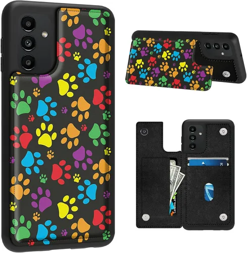 Vista 17 de BVDIKMI Funda para Samsung Galaxy A13 5G con ranura para tarjetero, funda de piel sintética, doble cierre magnético y cubierta duradera a prueba
