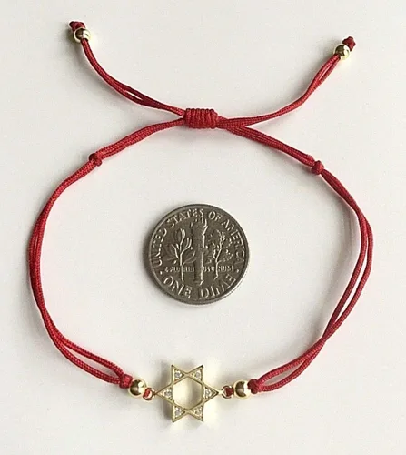 Vista 2 de PULSERA 925 PLATA CON BANO DE ORO ESTRELLA DE DAVID-B96