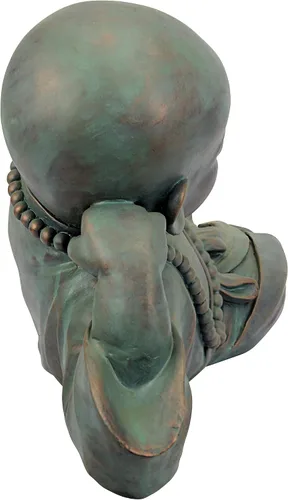 Vista 4 de Design Toscano Resting Serene Baby Monk Asian Boy - Estatua de jardín de niño asiático, 24 pulgadas de ancho, 12 pulgadas de alto, resina de piedra