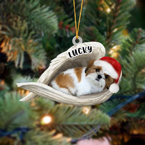 Vista 131 de Ángel durmiente de Afghan Hound para Navidad, adorno personalizado con el nombre del perro, adorno de Navidad personalizado para amantes de perros
