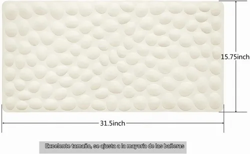 Vista 3 de Alfombra de baño de goma OTHWAY, suave y antideslizante con ventosas potentes, para la tina (beige)